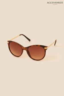 Accessorize Brown Metal Arm Classic Sunglasses (D84350) | kr290