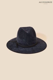 Accessorize藍色雪尼爾可收式紳士帽 (D84356) | NT$890