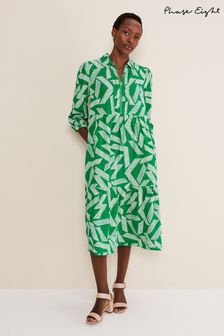 Phase Eight Green Penele Abstract Zip Midi Dress (D84398) | €63