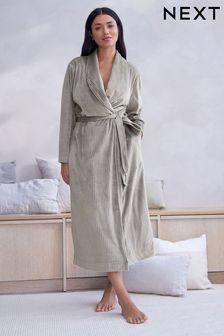 Siva - Izredno mehka rebrasta jutranja halja (D84565) | €25