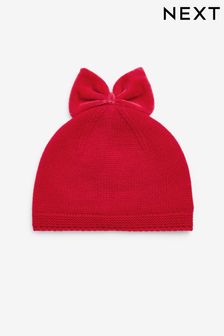 Red Knitted Beanie Hat (0mths-2yrs) (D84645) | SGD 10
