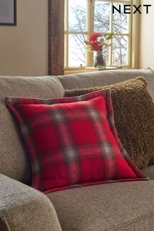 Red Brushed Check Cushion (D84770) | 12 €