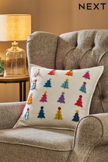 Multi Bright Christmas Tree Cushion (D84778) | $30