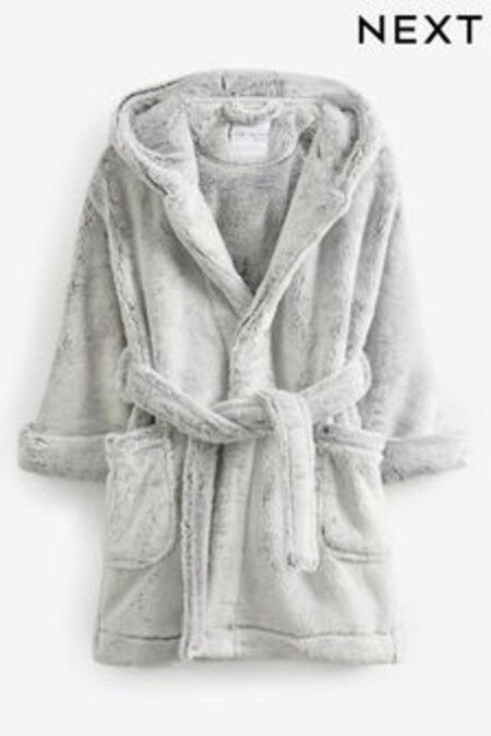 Grey Soft Touch Fleece Dressing Gown (9mths-16yrs) (D85636) | kr174 - kr322