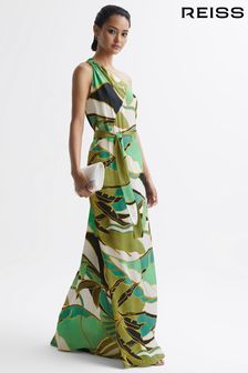 Reiss Green Tina Petite Jungle Print Maxi Dress (D85801) | $343