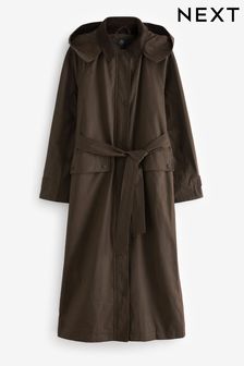 Chocolate Brown Long Waxed Effect Jacket (D85813) | €39