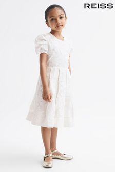 Elfenbeinfarben - Reiss Amalie Strukturiertes Kleid mit Blumenprint (D85828) | 139 €
