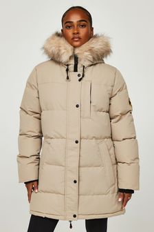 Grège - Parka Zavetti Canada Goshawa Puffer Jet noire pour femme (D85965) | €76