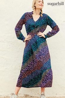 Sugarhill Brighton Blue Painterly Stripe Jade Maxi Dress (D86042) | €40