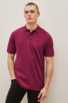 Magenta Purple Pique Polo Shirt (D86099) | $25