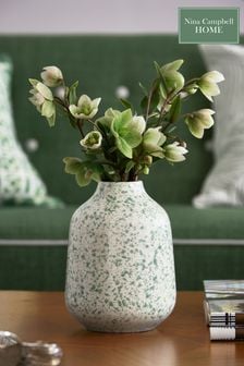 Nina Campbell Green Meadow Splatter Glaze Vase (D86102) | €37