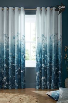 Clarissa Hulse Blue Tania's Garden Eyelet Curtains