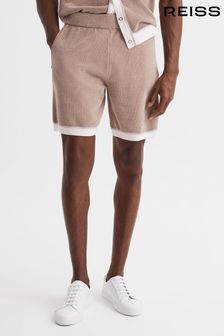 Reiss Champagne Fielder Relaxed Fit Elasticated Chenille Shorts (D86378) | OMR74