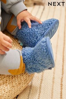 Blue Warm Lined Baby Slipper Boots (0-24mths)