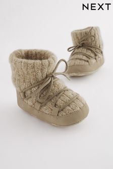 Stone Natural Pram Knitted Snow Boots (0-24mths) (D86387) | €6.50 - €7