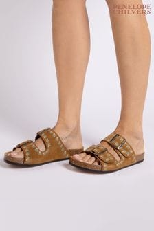 Penelope Chilvers Brown Pool Suede Embroidery Sandals (D86528) | 191 €