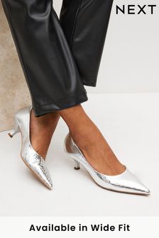 Silver Regular/Wide Fit Forever Comfort® Kitten Heel Court Shoes (D86562) | 42 €