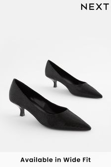 Black Extra Wide Fit Forever Comfort® Kitten Heel Court Shoes (D86569) | 42 €