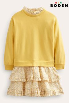Boden Yellow Sweat Woven Mix Dress (D86590) | CHF 57 - CHF 65