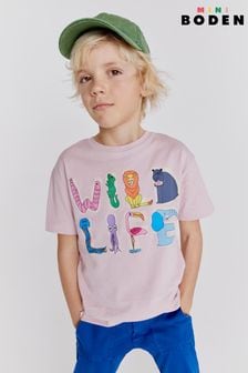 Boden Pink Slogan T-Shirt (D86606) | SGD 26 - SGD 29