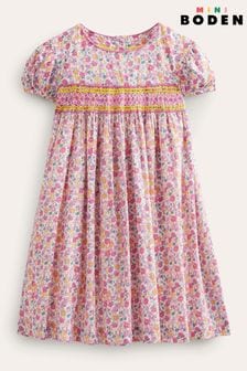Boden Pink Nostalgic Smocked Dress (D86621) | CHF 53 - CHF 60