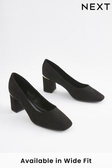 Black/Gold Regular/Wide Fit Forever Comfort® Square Toe Court Shoes (D86656) | 51 €