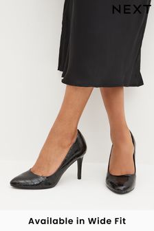 Black Regular/Wide Fit Forever Comfort® Round Toe Court Shoes (D86712) | ₪ 93