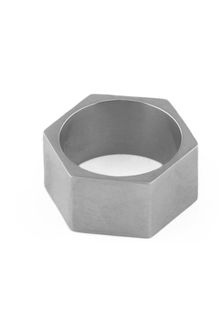 Silver - Orelia & Joe Clean Hex Ring (D86793) | kr400