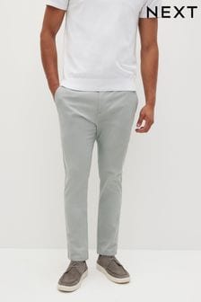 Mid Grey Skinny Fit Stretch Chino Trousers (D86907) | SGD 39