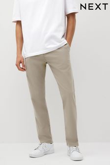 Stone Grey Slim Stretch Chino Trousers (D86909) | $42