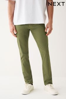 Zielony - Wąskie - Spodnie typu chino ze stretchem (D86924) | 72 zł