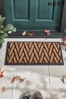 Natural Herringbone Rubber Doormat (D86944) | €25