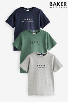 ネイビー/グレー/グリーン - Baker By Ted Baker Tシャツ 3枚パック (D86949) | ￥5,280 - ￥5,990