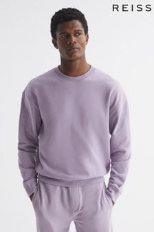 Reiss Lilac Alistar Oversized Garment Dye Sweatshirt (D87083) | SGD 215