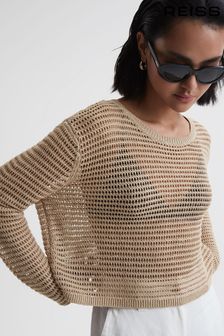 Neutre - Pull ras de cou Reiss Avril en maille ajourée (D87107) | €150