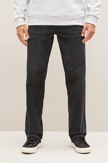 Черный - Стретчевые джинсы прямого кроя (D87202) | 13 850 тг