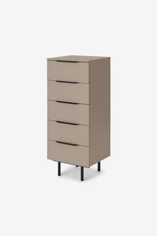 MADE.COM Natural Damien Walnut Effect Tall Chest of Drawers (D87286) | €415