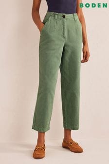 Boden Green Casual Tapered Cotton Trousers (D87363) | €53