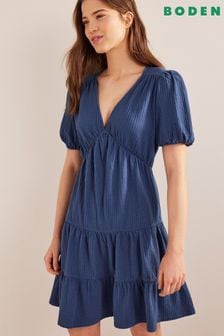 Boden Blue Jersey Seersucker Dress (D87373) | €93