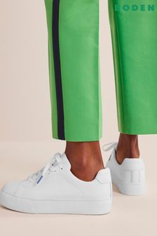 Boden White Leather Flatform Trainers (D87387) | $177