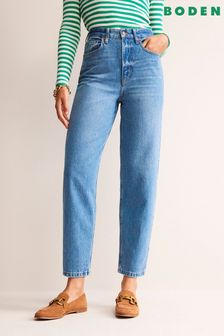 Синий - Зауженные джинсы с завышенной талией Boden (D87410) | €132