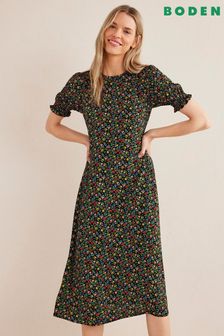 Boden Black Short Sleeve Midi Dress (D87419) | 75 €