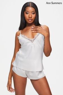 白色 - Ann Summers Cerise 蕾絲缎面吊帶睡衣套裝 (D87434) | NT$1,030
