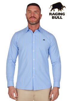 Raging Bull Blue Classic Long Sleeve Stripe Shirt