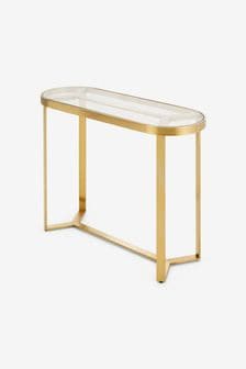 MADE.COM Brushed Brass & Glass Aula Console Table (D87744) | €605