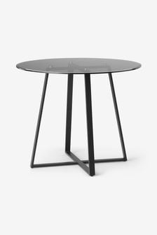 MADE.COM Black Smoked Glass Haku 2 Seater Round Dining Table (D87791) | €415
