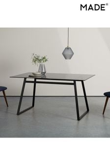 MADE.COM Black Smoked Glass Haku 6 Seater Rectangle Dining Table (D87792) | €667