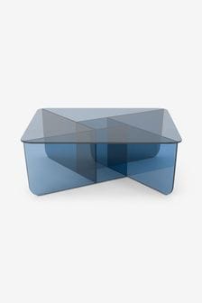 MADE.COM Blue Glass Oki Square Coffee Table (D87794) | €503