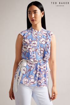 Ted Baker Blue Audriar Sleeveless Frilled Top With Contrast Ties (D88087) | €69