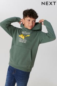 Khakigrün - Pokémon Lizenziertes Kapuzensweatshirt (4-16yrs) (D88137) | 23 € - 31 €